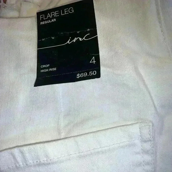 Inc International Concepts Womens High Rise Crop Flare Pull-On White Jean Size 4 - Picture 5 of 5